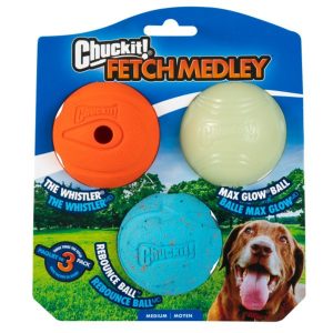 Chuckit Fetch Medley 6.5cm 3pk Medium