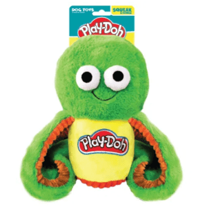Hasbro Dog Toy Play-Doh Squeak & Crunch Octopus Can 10"