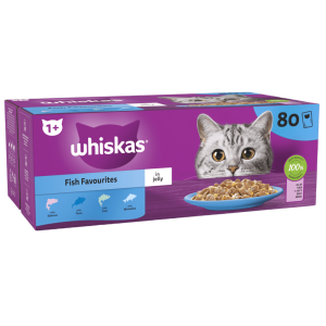 Whiskas Pouch 1+ Fish Favourites Jelly 80pk
