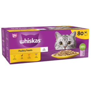 Whiskas Pouch 7+ Poultry Feast Jelly 80Pk